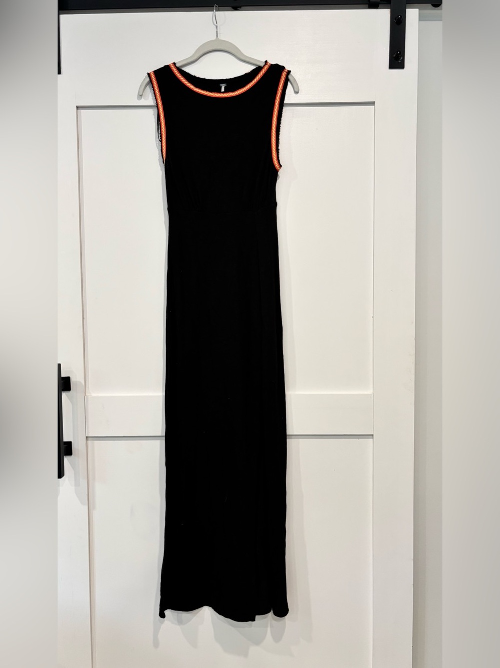 Free People Black Maxi Dress with Orange Trim